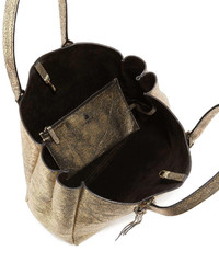 Lanvin Metallic Crinkled Leather Tote Bag Gold
