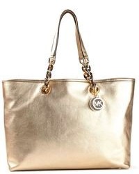Women's Gold Leather Tote Bags by MICHAEL Michael Kors | Lookastic