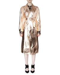 Gold Leather Trenchcoat