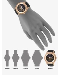 Breil Milano Breil Rose Gold Ip And Black Leather Three Chronograph Watch