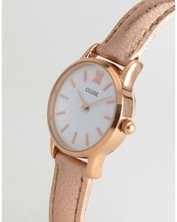 Cluse Rose Gold Metallic Vedette Leather Watch