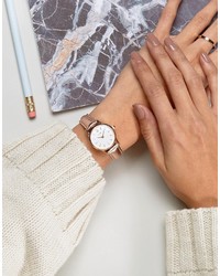 Cluse Rose Gold Metallic Vedette Leather Watch
