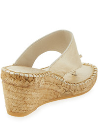 Andr Assous Alyssa Leather Wedge Sandal Gold