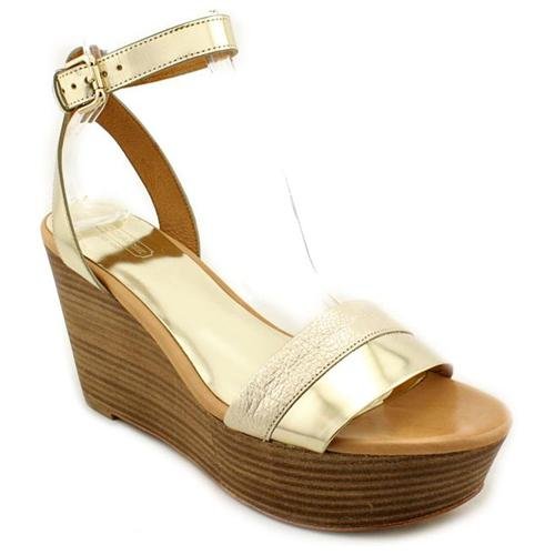Coach Caitlyn Gold Open Toe Leather Wedge Sandals Shoes | Where to buy ...