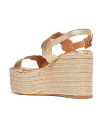 Castaner Emily Metallic Leather Wedge Espadrilles