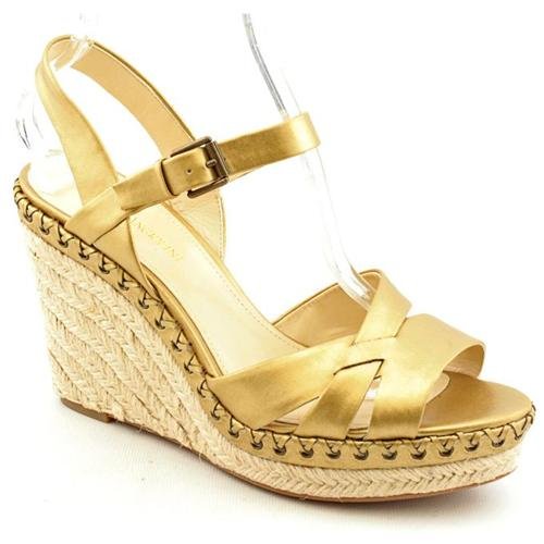 Enzo Angiolini Greyti Gold Faux Leather Wedge Sandals Shoes Uk 7, $16 ...