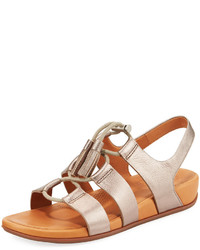 FitFlop Gladdie Lace Up Leather Sandal Bronze