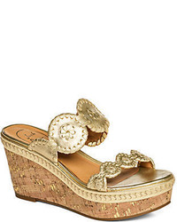 Jack Rogers Leigh Cork And Leather Wedge Sandals