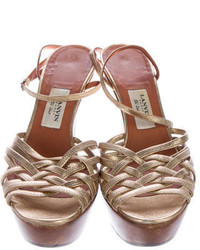 Lanvin Metallic Wedge Sandals