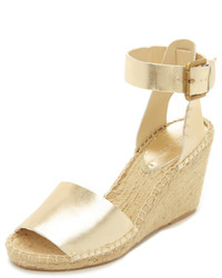 Soludos Open Toe Wedge Leather Espadrilles