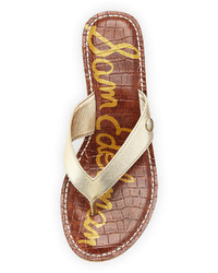 Sam Edelman Romy Metallic Leather Wedge Sandal Gold
