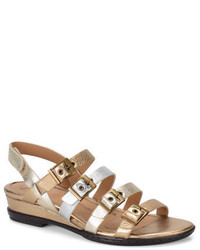 Sofft Sapphire Multi Strap Metallic Leather Sandals