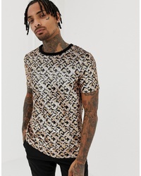Jaded London T Shirt In Leopard Print Sequin