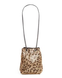 Gold Leopard Leather Crossbody Bag