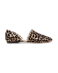 Gold Leopard Velvet Loafers