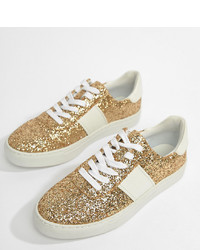 ASOS DESIGN Drizzle Lace Up Trainers Glitter