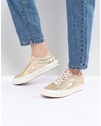 Converse One Star Ox Trainer In Gold