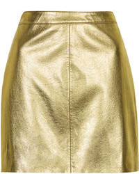 Topshop Shiny Pu Mini Skirt In A Metallic Finish Length 36cm 100% Polyurethane Machine Washable
