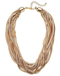 Kenneth Jay Lane 10 Row Gold Snake Chain Necklace Necklace