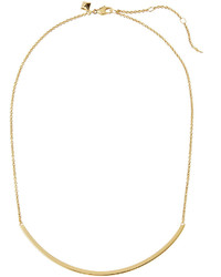 Rebecca Minkoff 12k Gold Plated Curved Bar Necklace