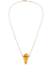 Harris Zhu 14 Karat Gold Amber Necklace