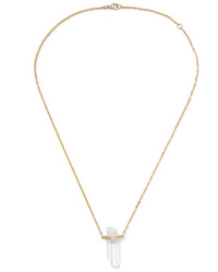 Harris Zhu 14 Karat Gold Crystal Quartz And Diamond Necklace