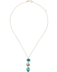 Melissa Joy Manning 14 Karat Gold Turquoise And Labradorite Necklace