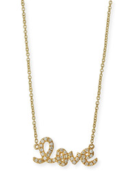 Sydney Evan 14k Yellow Gold Small Diamond Love Necklace