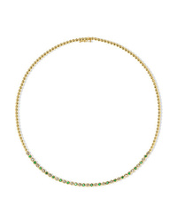 Jennifer Meyer 18 Karat Gold Diamond And Emerald Necklace