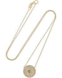 Andrea Fohrman 18 Karat Gold Diamond And Emerald Necklace