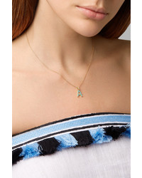 Jennifer Meyer 18 Karat Gold Diamond And Turquoise Necklace