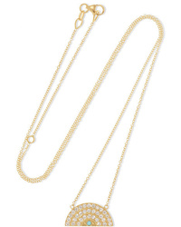 Andrea Fohrman 18 Karat Gold Diamond And Turquoise Necklace