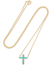 Jennifer Meyer 18 Karat Gold Turquoise Necklace