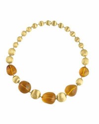 Marco Bicego 18k Gold Amber Station Necklace