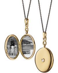 Monica Rich Kosann 18k Gold Locket Necklace With Diamond Center