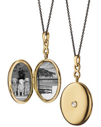 Monica Rich Kosann 18k Gold Locket Necklace With Diamond Center