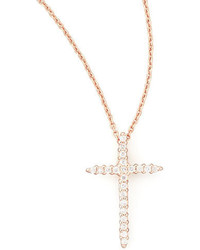 Roberto Coin 18k Rose Gold Diamond Cross Necklace