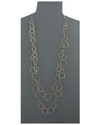 Kenneth Jay Lane 2 Row Polished Gold Geometric S Hook Necklace Necklace