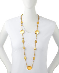 Jose & Maria Barrera 24k Gold Plated Disc Necklace