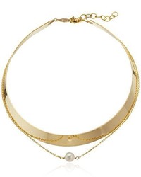 Av Max Gold Plated Collar With Pearl Drop Choker Necklace 16