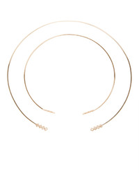 Azlee 18k Gold And Diamonds Collar And Choker Set