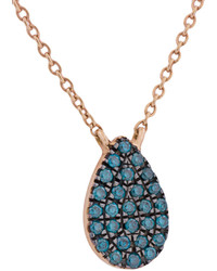 Diane Kordas Blue Diamond Teardrop Necklace