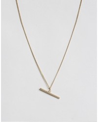 Asos Brass Plated T Bar Necklace