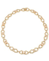 Carolee Necklace 12k Gold Plated Cubic Zirconia Collar Necklace