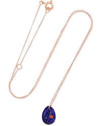Pascale Monvoisin Cauri N2 9 Karat Rose Gold Lapis Lazuli And Coral Necklace