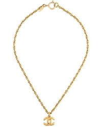 Chanel Vintage Logo Plaque Necklace