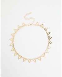 Asos Collection Cutout Triangle Choker Necklace