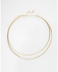 Asos Collection Fine Double Bar Necklace