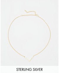 Asos Collection Gold Plated Sterling Silver Open Triangle Choker Necklace