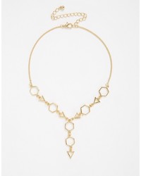 Asos Collection Hex Triangle Shape Choker Necklace